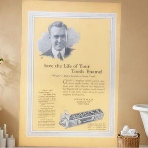 Vintage 1922 Colgate Save The Life of Your Tooth Enamel Ad Advertisement